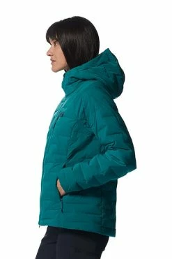Mountain Hardwear Women's Stretchdown™ Hooded Jacket -Mountain Hardwear Sales Shop 25546060 TEAL 3 2