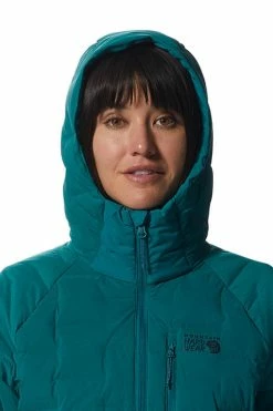 Mountain Hardwear Women's Stretchdown™ Hooded Jacket -Mountain Hardwear Sales Shop 25546060 TEAL 3 5
