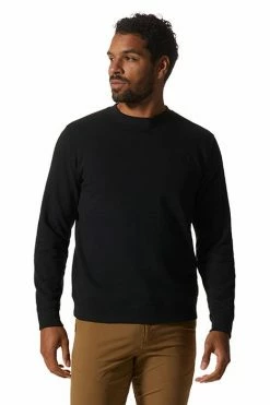 Mountain Hardwear Men's MHW Logo Pullover Crew Sweatshirt -Mountain Hardwear Sales Shop 25655754 BLACK 3