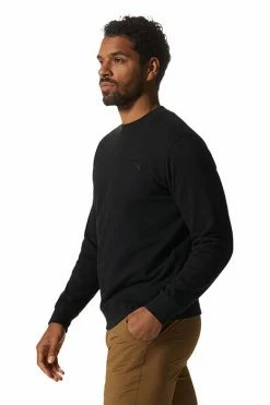 Mountain Hardwear Men's MHW Logo Pullover Crew Sweatshirt -Mountain Hardwear Sales Shop 25655754 BLACK 3 2