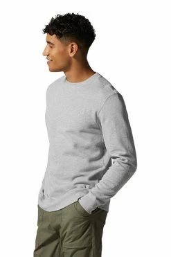 Mountain Hardwear Men's MHW Logo Pullover Crew Sweatshirt -Mountain Hardwear Sales Shop 25655754 GREY 3 2