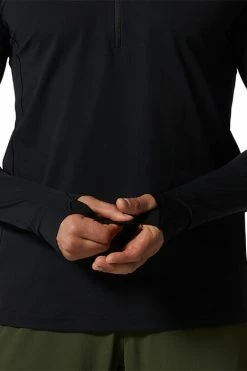 Mountain Hardwear Men's Mountain Stretch™ 1/2-Zip Top -Mountain Hardwear Sales Shop 25670266 BLACK 3 4