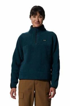 Mountain Hardwear Women's HiCamp™ Fleece Pullover Top -Mountain Hardwear Sales Shop 25670498 TEAL 3 1