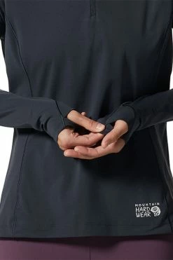 Mountain Hardwear Women's Mountain Stretch™ 1/2-Zip Top -Mountain Hardwear Sales Shop 25670548 BLACK 3 4